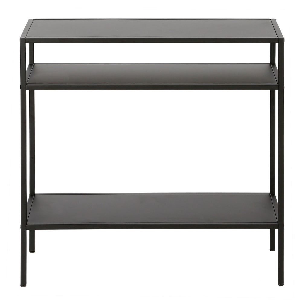 Homeroots 24" Black Steel End Table With Two Shelves   544203