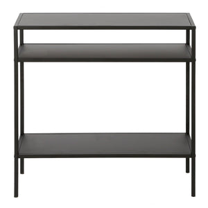 Homeroots 24" Black Steel End Table With Two Shelves   544203