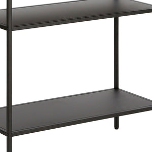 Homeroots 24" Black Steel End Table With Two Shelves   544203