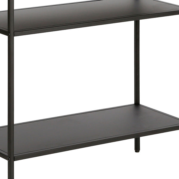 Homeroots 24" Black Steel End Table With Two Shelves   544203