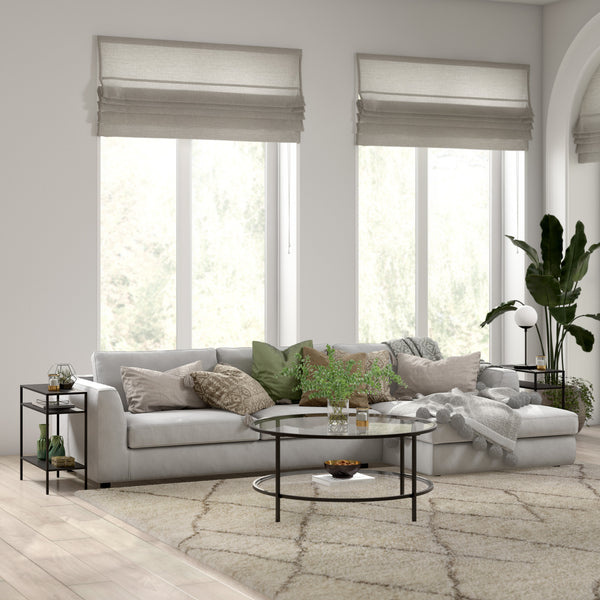 Homeroots 24" Black Steel End Table With Two Shelves   544203