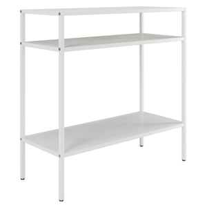 Homeroots 24" White Steel End Table With Two Shelves   544205