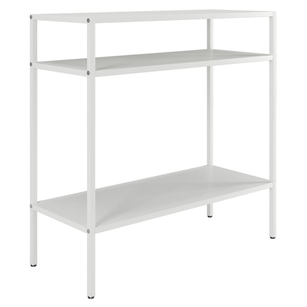 Homeroots 24" White Steel End Table With Two Shelves   544205