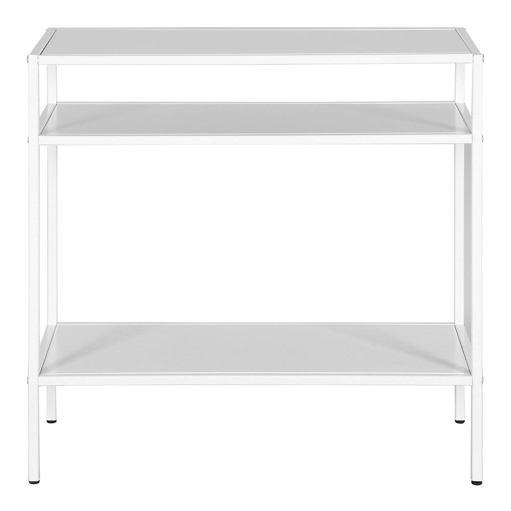 Homeroots 24" White Steel End Table With Two Shelves   544205