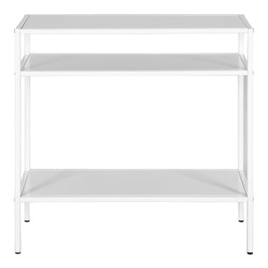 Homeroots 24" White Steel End Table With Two Shelves   544205