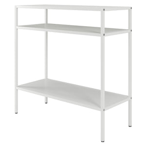 Homeroots 24" White Steel End Table With Two Shelves   544205