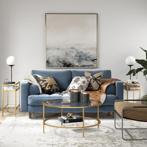 Homeroots 24" Brass And Clear Glass And Steel End Table With Two Shelves   544213