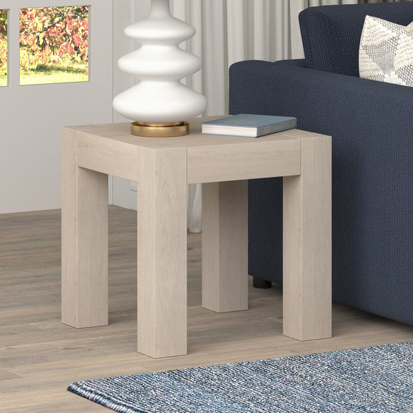 Homeroots 22" Alder White Wood Square End Table   544223