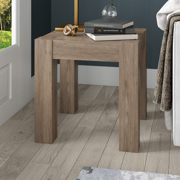 Homeroots 22" Gray Wood Square End Table   544224