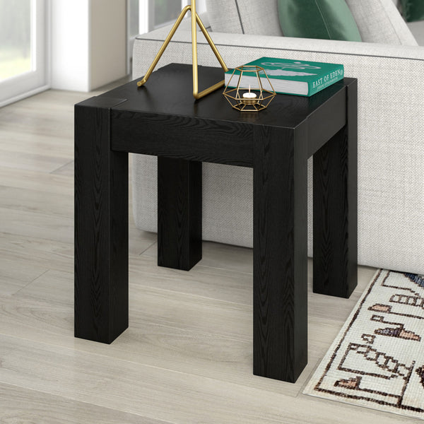Homeroots 22" Black Wood Square End Table   544225