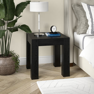 Homeroots 22" Black Wood Square End Table   544225