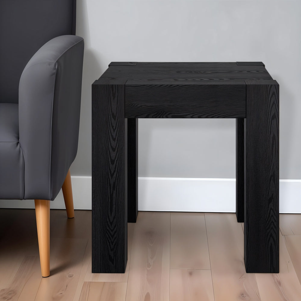 Homeroots 22" Black Wood Square End Table   544225