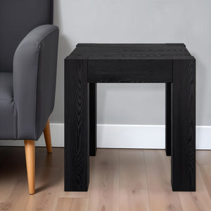 Homeroots 22" Black Wood Square End Table   544225