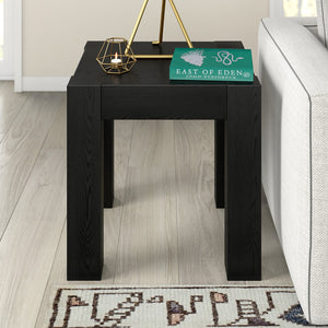 Homeroots 22" Black Wood Square End Table   544225