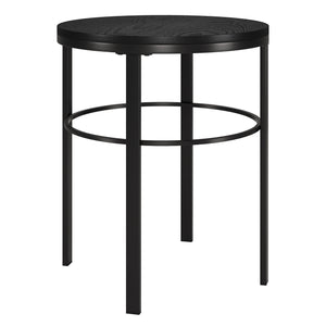 Homeroots 24" Black Wood And Steel Round End Table   544228