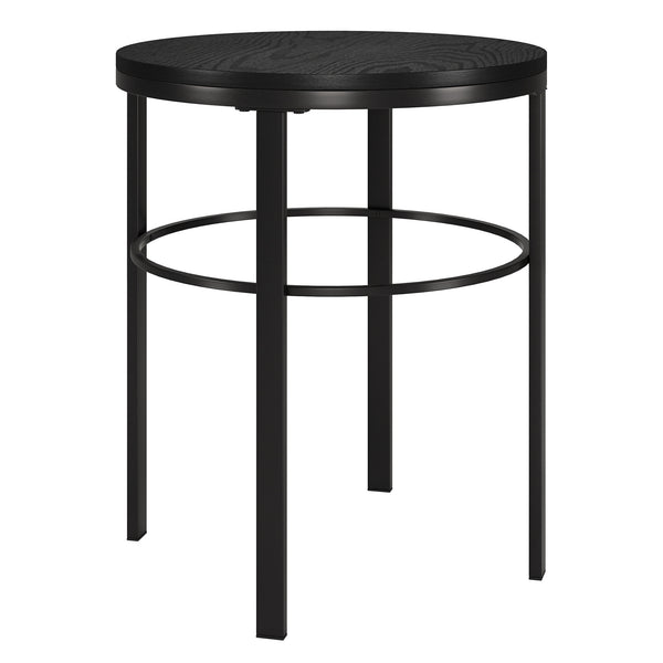 Homeroots 24" Black Wood And Steel Round End Table   544228