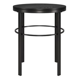 Homeroots 24" Black Wood And Steel Round End Table   544228