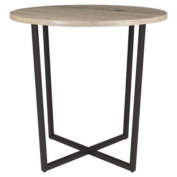 Homeroots 20" Black And Gray Wood And Steel Round End Table   544237