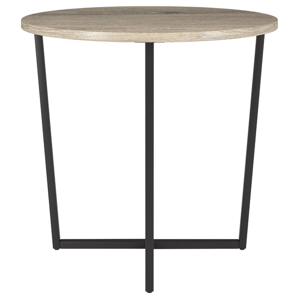 Homeroots 20" Black And Gray Wood And Steel Round End Table   544237
