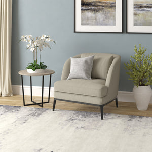 Homeroots 20" Black And Gray Wood And Steel Round End Table   544237