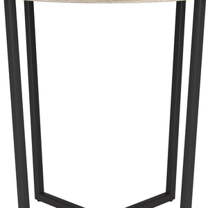 Homeroots 20" Black And Gray Wood And Steel Round End Table   544237