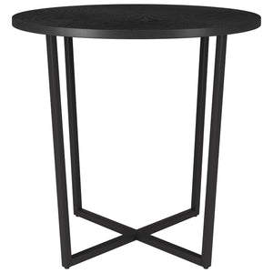 Homeroots 20" Black Wood And Steel Round End Table   544238