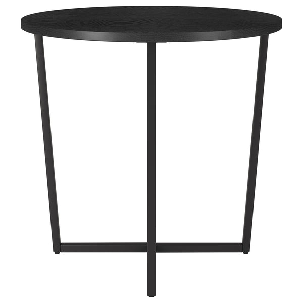 Homeroots 20" Black Wood And Steel Round End Table   544238