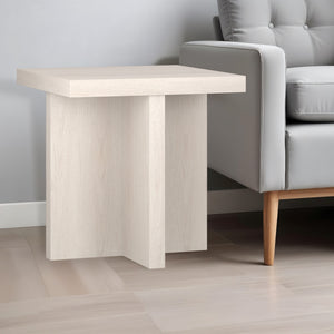 Homeroots 22" Alder White Wood Square End Table   544240