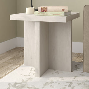 Homeroots 22" Alder White Wood Square End Table   544240