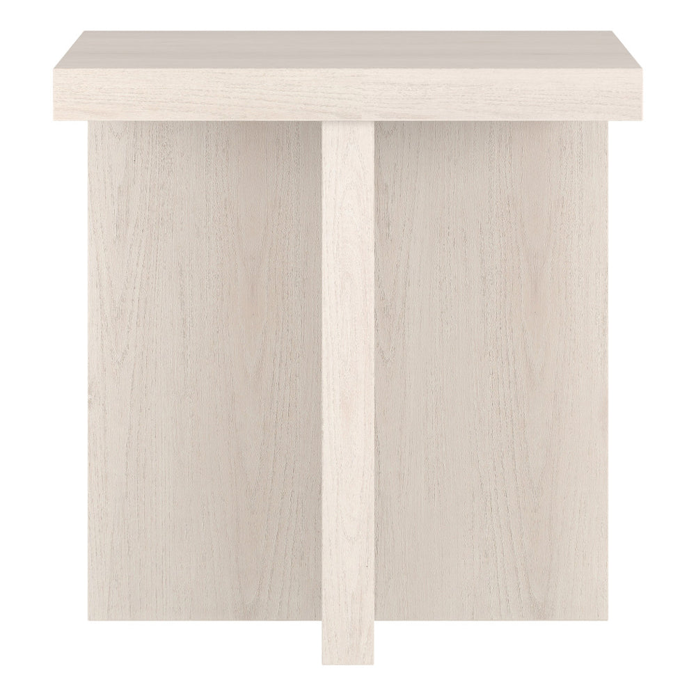 Homeroots 22" Alder White Wood Square End Table   544240