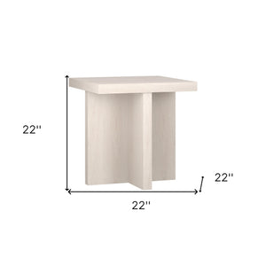 Homeroots 22" Alder White Wood Square End Table   544240