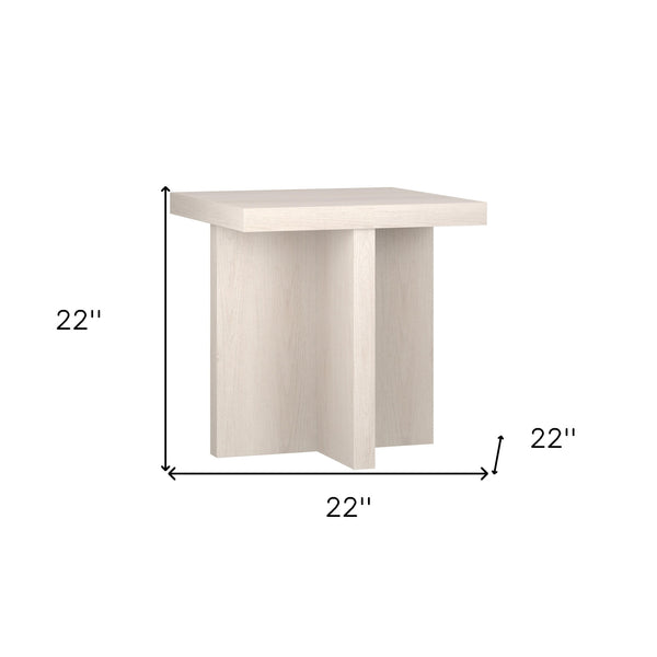 Homeroots 22" Alder White Wood Square End Table   544240