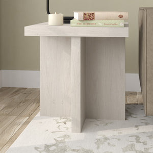 Homeroots 22" Alder White Wood Square End Table   544240