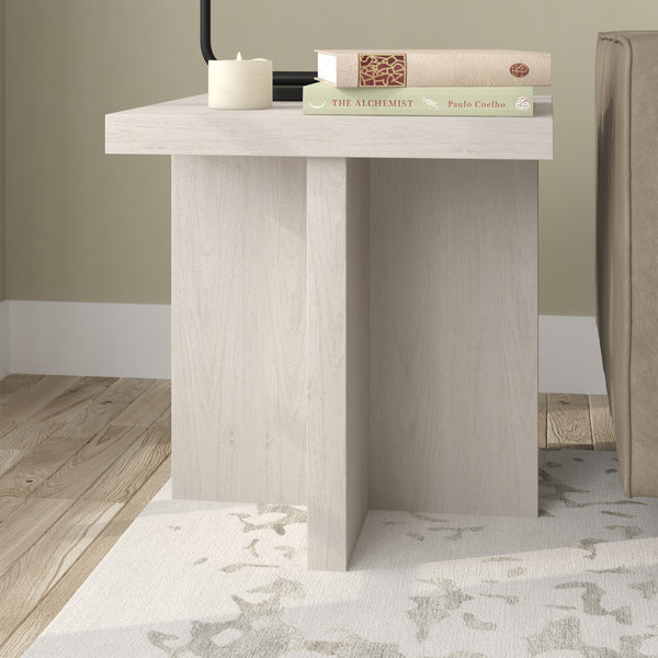 Homeroots 22" Alder White Wood Square End Table   544240