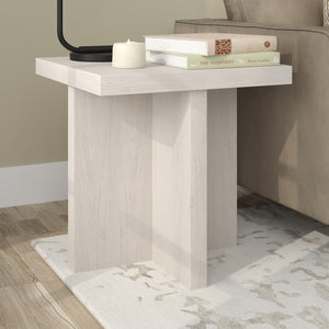 Homeroots 22" Alder White Wood Square End Table   544240