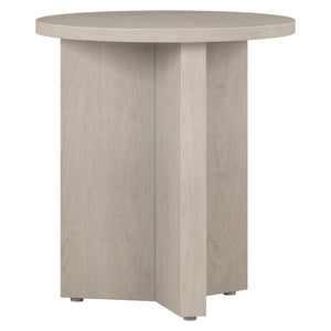 Homeroots 22" Alder White Wood Round End Table   544242
