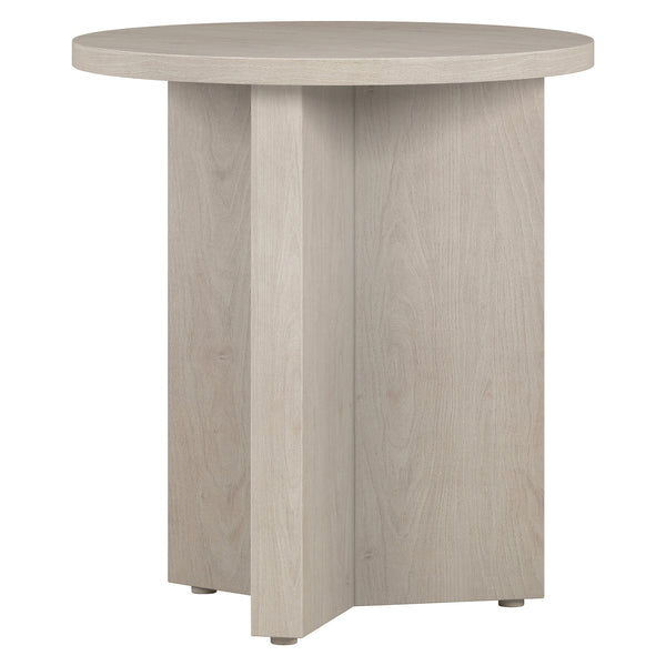 Homeroots 22" Alder White Wood Round End Table   544242