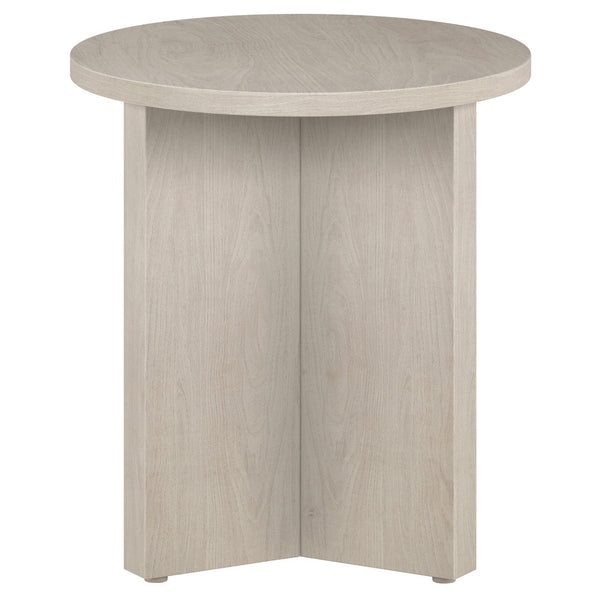 Homeroots 22" Alder White Wood Round End Table   544242