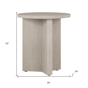 Homeroots 22" Alder White Wood Round End Table   544242
