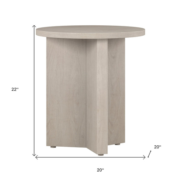 Homeroots 22" Alder White Wood Round End Table   544242
