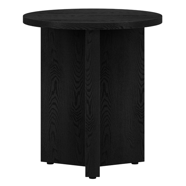 Homeroots 22" Black Wood Round End Table   544243