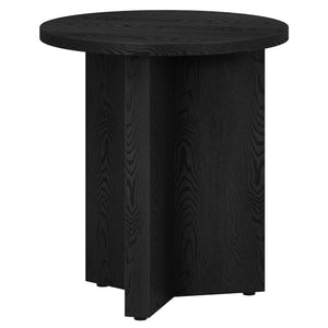 Homeroots 22" Black Wood Round End Table   544243