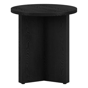 Homeroots 22" Black Wood Round End Table   544243