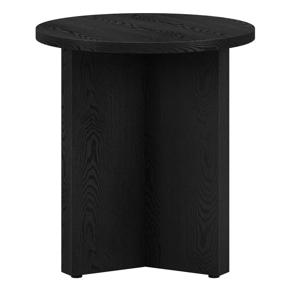 Homeroots 22" Black Wood Round End Table   544243