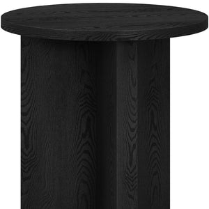 Homeroots 22" Black Wood Round End Table   544243