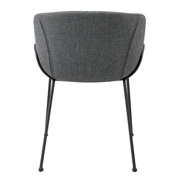 Homeroots Set Of Two Gray And Black Upholstered Fabric Dining Arm Chairs  Metal And Wood 544262