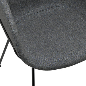 Homeroots Set Of Two Gray And Black Upholstered Fabric Dining Arm Chairs  Metal And Wood 544262