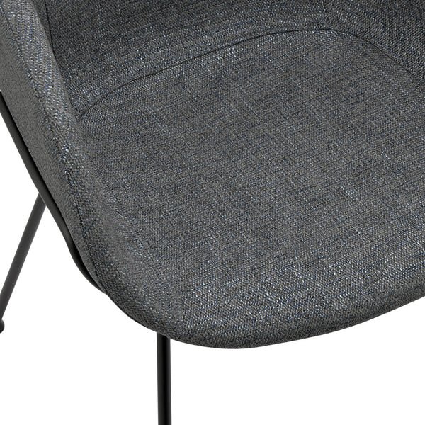 Homeroots Set Of Two Gray And Black Upholstered Fabric Dining Arm Chairs  Metal And Wood 544262