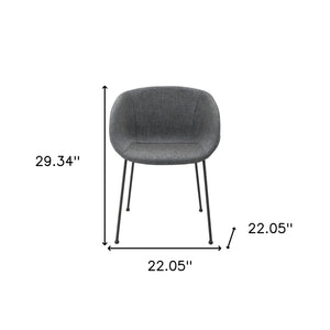 Homeroots Set Of Two Gray And Black Upholstered Fabric Dining Arm Chairs  Metal And Wood 544262