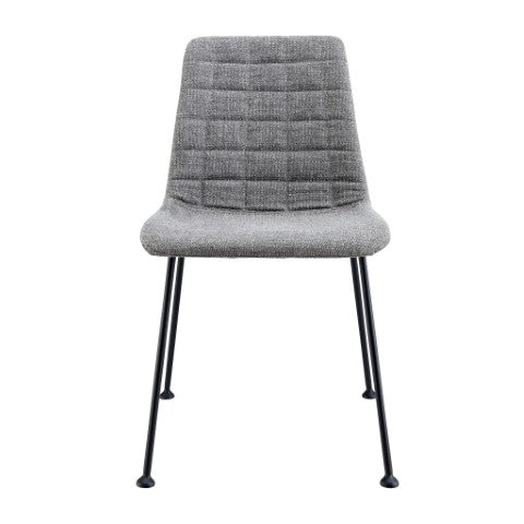 Homeroots Set Of Two Stylish Gray And Black Upholstered Dining Chairs - Versatile Accent Seating Solution   544264